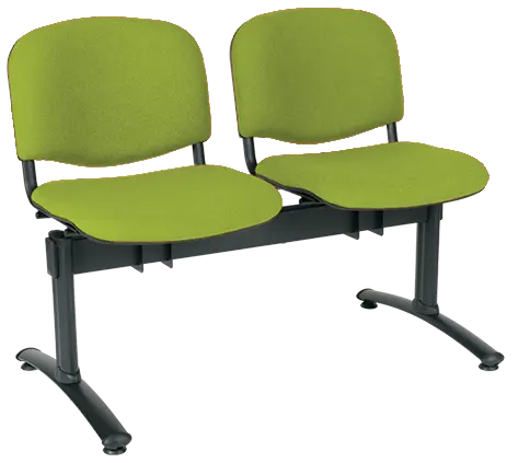 CL - 22, čalouněná lavice do čekárny, 2-sedák, látka SUE - S 34 hráškově zelená, kostra černá